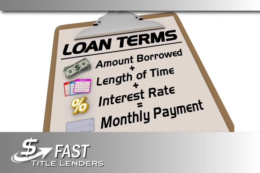 Amount Borrowed + Time + Interest Rate = Title Loan Payment